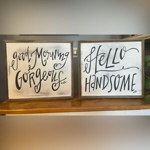 Rustic White and Black Wall Decor Set